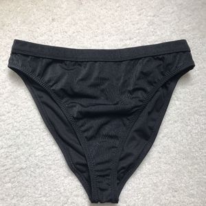 Black High Cut Bikini Bottoms